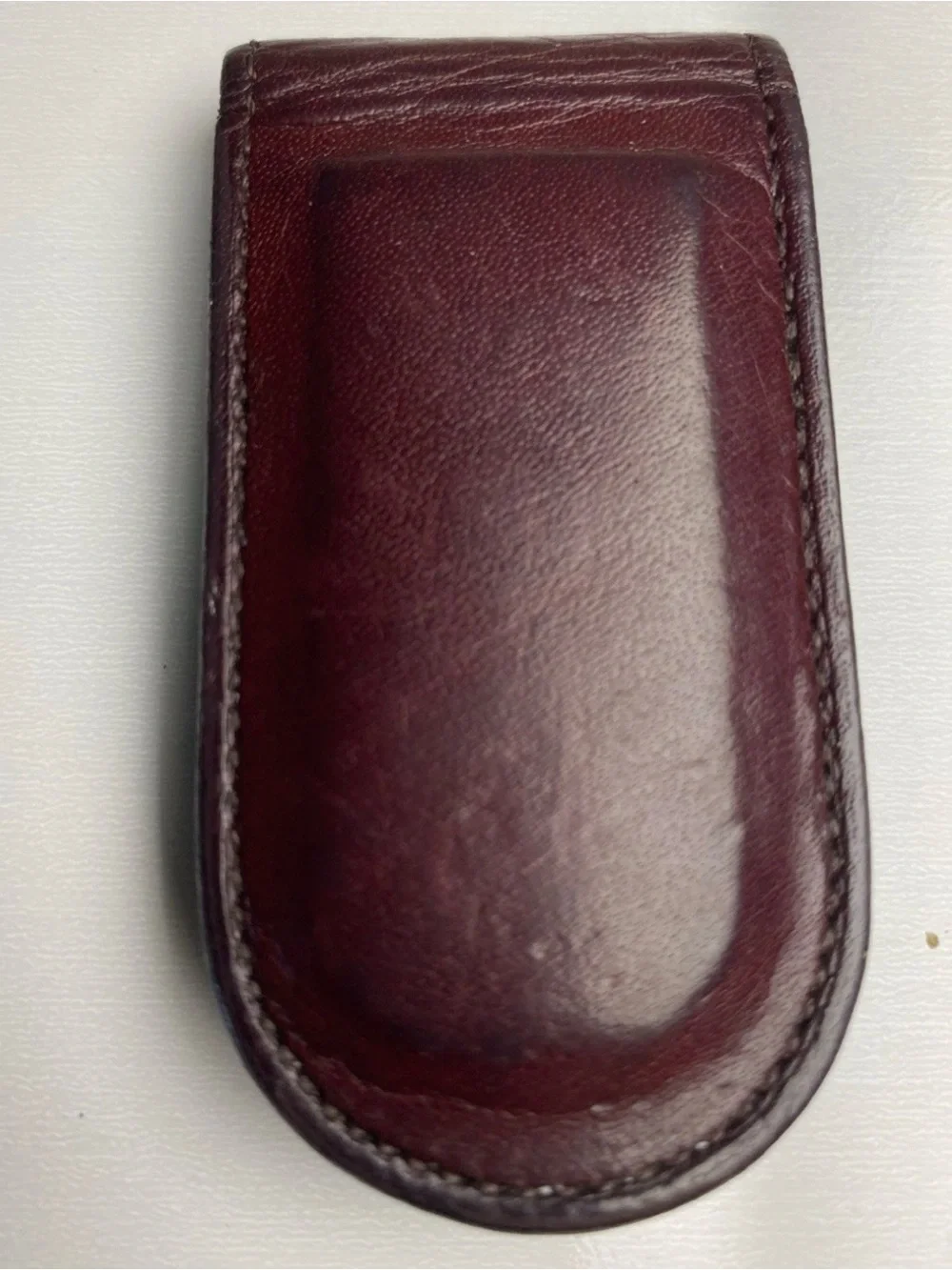 Coach Burgundy Leather Magnetic Money Clip
